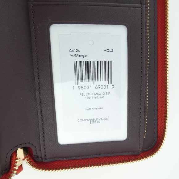 Coach Mango Medium ID Zip Leather Wallet NWT C4124 - Picture 4 of 5